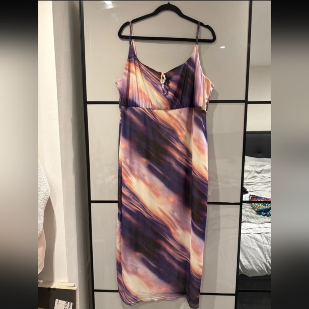 Vibrant Maxi Dress in Purple and Orange